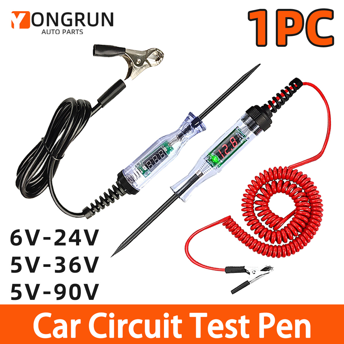 Car Diagnostic Tool - YONGRUN 1 Stück Kfz-Spannungsprüfer Digitaler LED-Langsondenprüfer