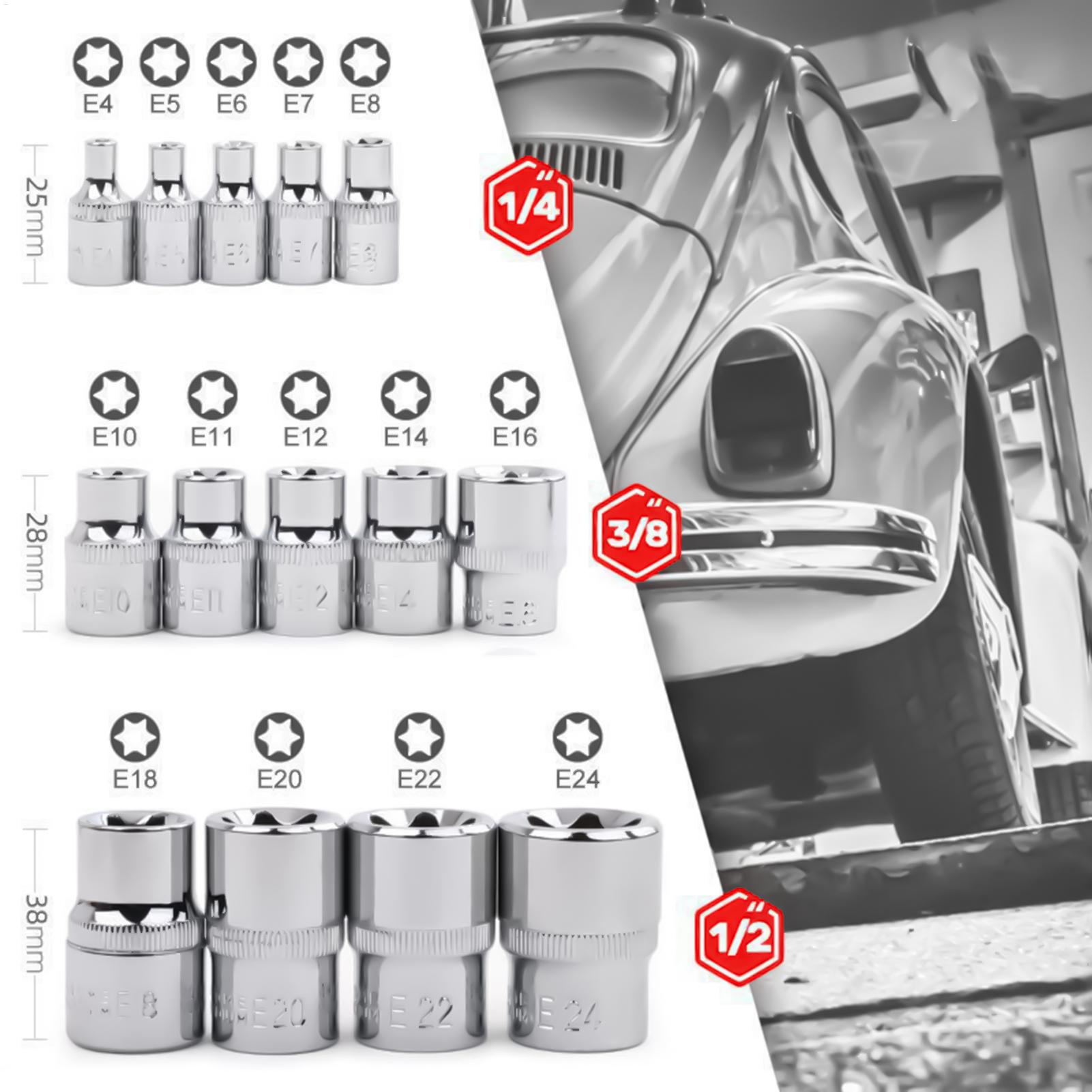 Socket Set - Steckschlüsselsatz Tragbares Hochleistungs-Multifunktions-Handwerkzeug Mechaniker-Steckschlüsselsatz für Garage,