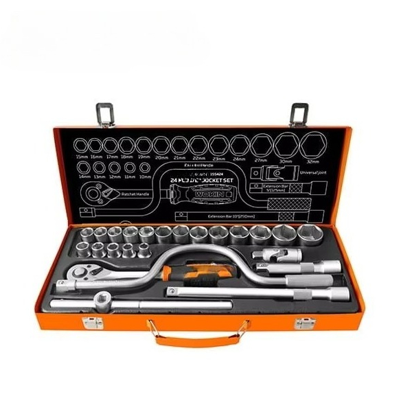Socket Set - 155424 24-teiliger 1/2-Zoll Werkzeugsatz Steckschlüsselsatz