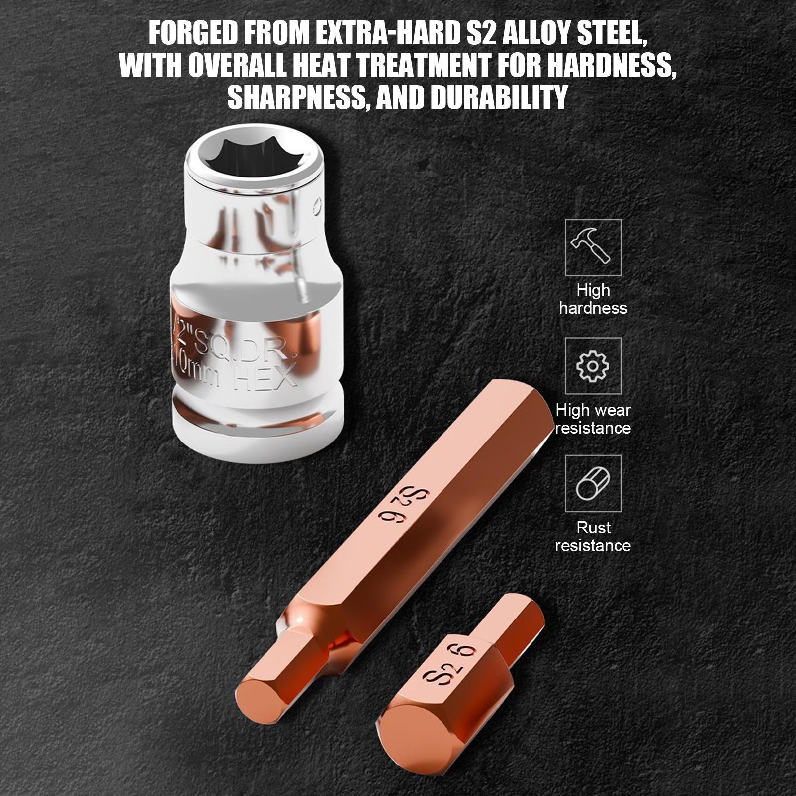 Socket Set - Magnetischer Bohrersatz, magnetisches Hochleistungs-Metall-Steckschlüssel-Reparaturwerkzeug, 15-teiliger Schraubendreher,