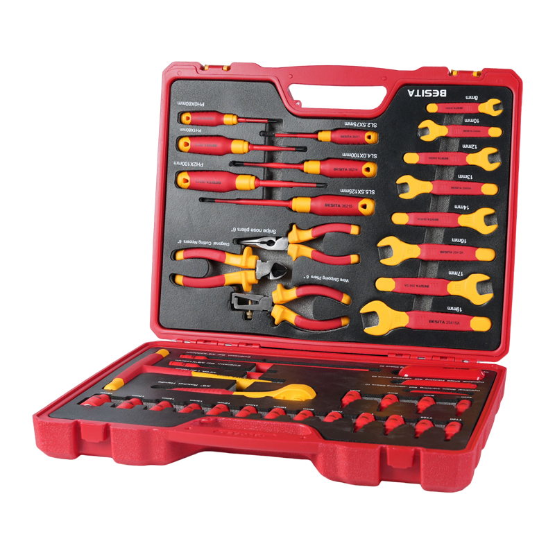 Socket Set - Professionelles EV-Reparaturwerkzeug-Set, 41-teilig, 1000V Isolierte Schraubenschlüssel,