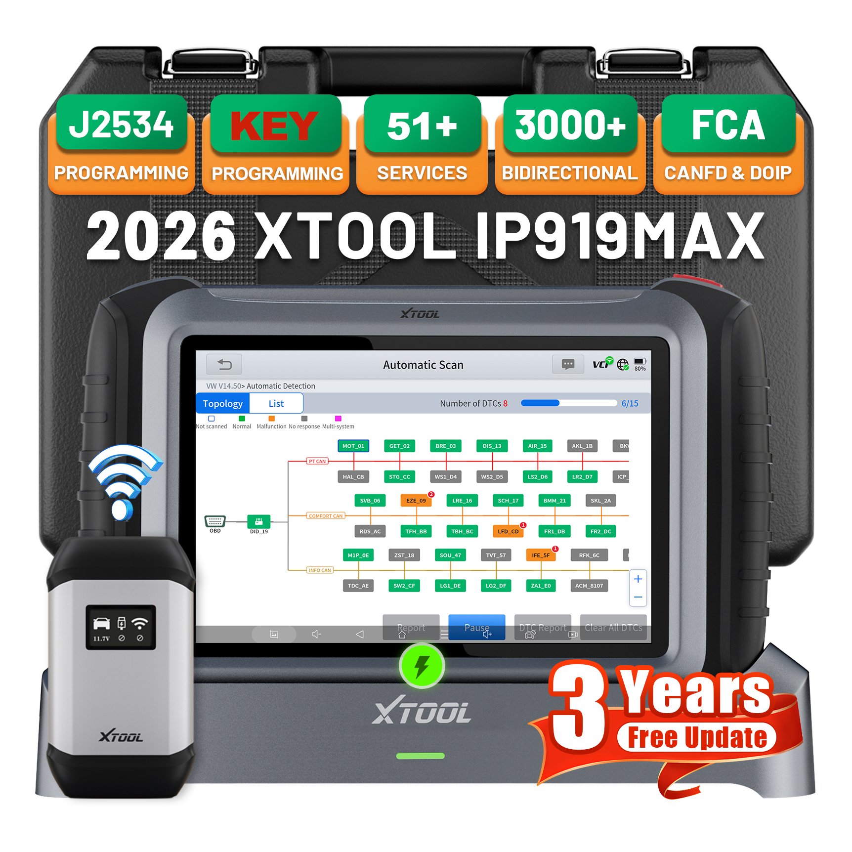 EU-Lager XTOOL IP919MAX J2534  – Car Diagnostic Tool Bewertung und Preis